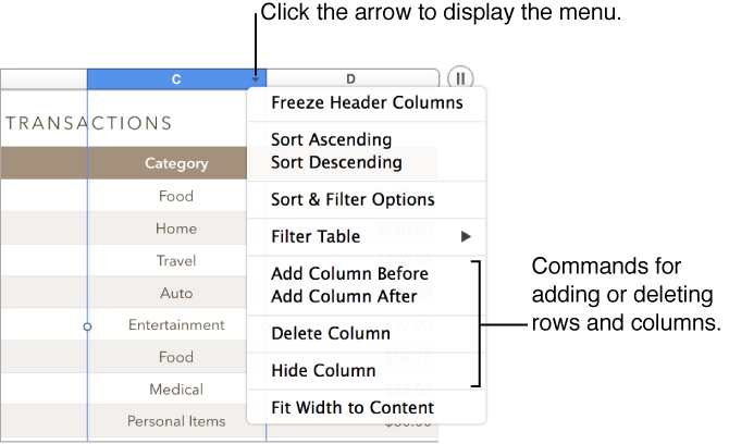 numbers for mac increase columns and rows simultaneously